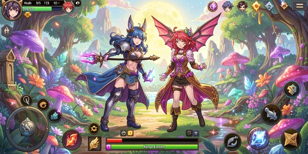 Pertarungan epik melawan monster kuat.